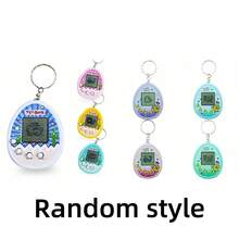 4 件电子宠物玩具，黑白屏手持迷你游戏机挂件，虚拟宠物饲养电子游戏玩具，心形设计，便携（可用作钥匙扣/包包挂件），适合万圣节/圣诞节/学校礼物