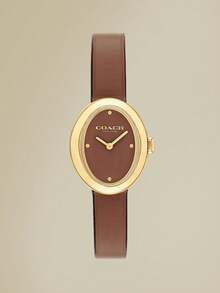 Coach SAMMY系列皮帶橢圓形無數位錶盤石英女錶手錶 - 紅色 - 查看 1