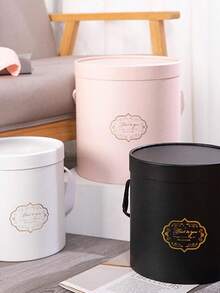 1pc Valentine's Day Flower Gift Box, Portable Round Flower Tube, Hug Bucket, Mini Flower Bucket, Gift Box - Multicolor - View 8