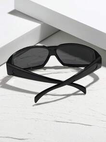 1 pièce Lunettes classiques élégantes de base en plastique de couleur pour homme, idéales pour la conduite, la pêche, le camping, la plage et les sorties - Multicolore - Voir 3