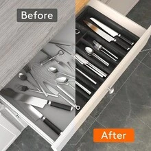 1PC Silverware Organizer - Expandable Kitchen Drawer & Utensil Organizer, Cutlery Tray With Drawer Dividers For Kitchen Flatware - Multicolor - View 3