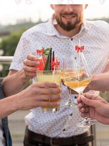 50/100Pieces Valentine's Day Red Wooden Cocktail Sticks, 4.7 Inch Rpeckled Bow Cocktail Rattles Food Sticks Decorative Toothpicks, Cocktail Picks, Cocktail Decoration Sticks For Appetizers,Cake Decoration, Fruits, Desserts, Birthday Parties, Weddings, Party Supplies, New Year, Valentine's Day, Bridal Shower. - Red Polka Dot Bow - View 10