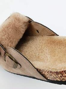 Nouvelles chaussures d'hiver unisexes pour couples, chaussures pour hommes et femmes, pantoufles en peluche pour hommes en automne/hiver, pantoufles décontractées pour l'extérieur, pantoufles en peluche unisexes, tongs pour hommes et femmes, sandales/pantoufles noires décontractées pour hommes et femmes, chaussons, chaussures de plage, sandales à semelle épaisse pour femmes, pantoufles pour hommes de couleur unie confortables pour le bureau et l'extérieur - Style abricot D - Voir 4