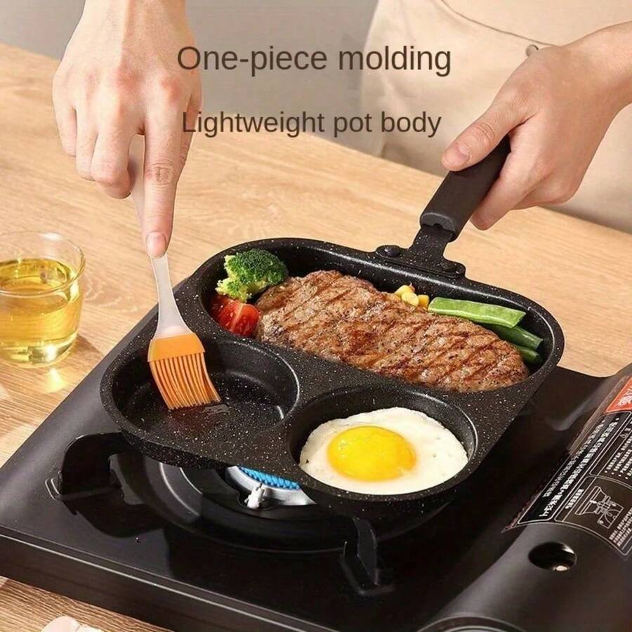 Thick Three-In-One Breakfast Frying Pan For Home Use, Fry Eggs, Flat Bottom Pan, Meat And Eggs - 3-in-1 Breakfast Pot - View 1