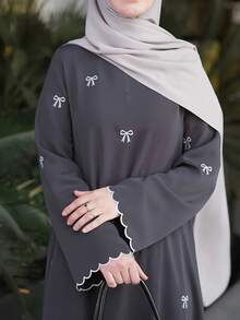 女士优雅蝴蝶刺绣伊斯兰长袍 - 长款正式及休闲斋月礼服，及地长袍，适合斋月、祈祷、旅行 - 伊斯兰服装（不含头巾），宗教服饰，精美刺绣