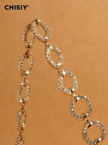 Handmade High-End Metallic Bracelet With Rhinestones, Luxurious Gold PVC & Fabric Fashion Bucket Bag, Elegant Large Capacity Women's Commuter Bag, Versatile Minimalist Handbag, Suitable For Halloween, Christmas, Office, Shopping, Travel, Formal Events, Autumn/Winter - 金色 - 查看 5