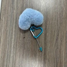 1pc DIY Beaded Accessory, Heart-Shaped Carabiner, Backpack Plush Pendant, Bag Charm, Carabiner, Heart Lock Clip, Pom Pom Carabiner, Birthday Gift, Christmas Gift, Christmas Stocking Stuffer - Multicolor - View 13