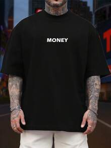 Camiseta Oversized Camisa Estampada Angel Money Masculina Gola Redonda Despojada Premium Alta Qualidade Chic