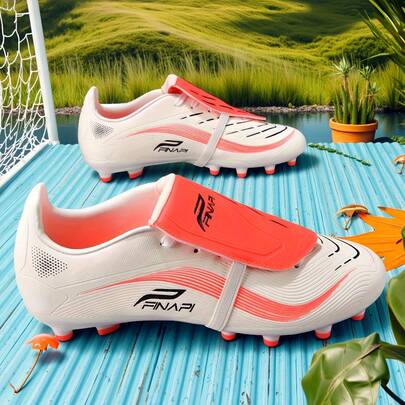 1 Pair Adult & Student Unisex Low-Top Outdoor Soccer Cleats, Professional Team Competition Football Shoes, Large Size Non-Slip AG/FG Spikes For Natural Grass, Soft Ground, Leather Football Training Shoes With Laces, Lightweight High-Performance Anti-Slip Design, Top-Grade Professional Soccer Boots, Factory Direct