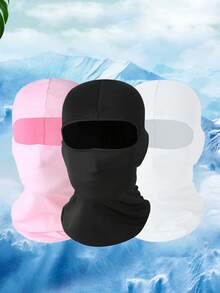 1/2/3pcs Unisex Balaclava Hat, Solid Color Breathable Ski Mask, Suitable For Outdoor Activities Like Cycling, Hiking, Climbing - Multicolor - View 9