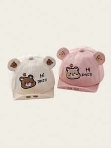 1pc Baby Hat, Cartoon Bear Design, Thin Brim Baseball Cap, Suitable For Outdoor, Fits 3-12 Months, Spring/Autumn - HIBAER Bear - View 11