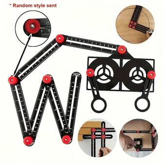 Multi-Angle Precision Aluminium Set Square Positioning Tool Kit - Featuring Adjustable Clamps And An Ergonomic Handle, This Battery-Free Tool Is Ideal For Distribution Positioning And Measurement Tasks In Domestic Settings, Engineering Manufacturing, And Both Indoor And Outdoor Room Decoration.
