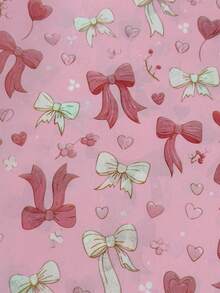 60/30/10 情人节爱心玫瑰礼盒包装纸 - 20x34 英寸玫瑰花束及爱心蝴蝶结设计，轻便保护包装，粉色爱心蝴蝶结，玫瑰花束设计，爱心气球风格，用于礼品包装，易碎物品保护 - 粉底蝴蝶結愛心 - 查看 8