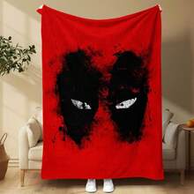 Flannel Blanket Deadpool Pattern Blanket, Soft Comfortable Throw Blanket, Cool Bedroom Bedding Blankets, Warm Napping Blanket For Home Office Travel Camping - 彩色 - 查看 9