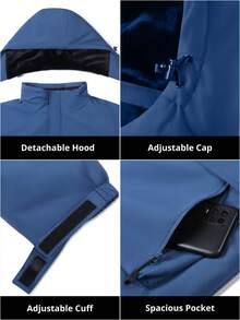 CAMEL CROWN Men's Ski Jacket Winter Warm Snow Coat Waterproof Windbreaker Hooded Work Outerwear Snowboarding Jackets - Blue - View 3