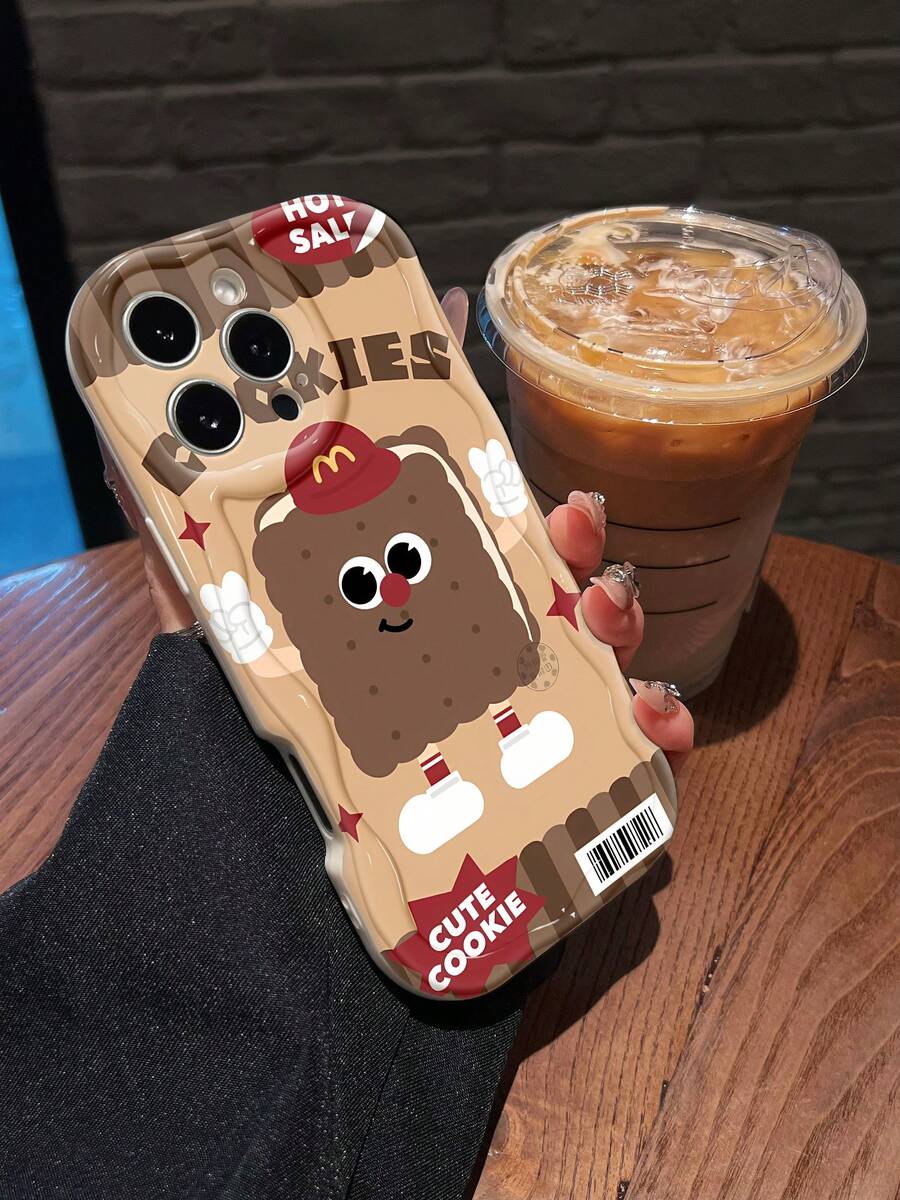 Funda para móvil con diseño de galleta, compatible con Samsung,  17,  16 Pro Max,  15 Pro Max,  13 y  12. Fabricada en TPU para una protección eficaz contra golpes y caídas. Un regalo ideal para familiares, amigos, seres queridos, parejas y para Navidad. - Blanco antiguo - Ver 1