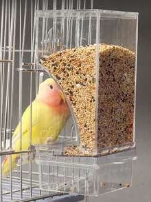 Parrot Food Bowl, Automatic Feeder, Anti-Spill, Hanging Bird Feeder For Cockatiel, Lovebird, Parrot Supplies - Clear - View 5