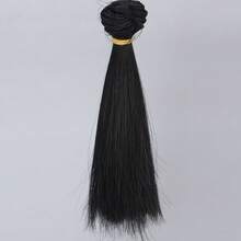 1顶直发娃娃假发，耐热合成纤维假发，适合DIY娃娃，短直发，黑色和多色可选，15厘米