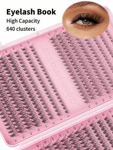 640pcs/Set Single Lash False Eyelashes, Large Capacity, 10D+20D+30D+40D+50D Curled D-Type, 8-16mm, DIY Fake Lashes, Natural & Thick, Delicate & Lightweight, Super Soft, Reusable, Single Strand Segmented False Lashes, Eyelash Extension Kit, Suitable For Travel, Daily Wear (Beginner Friendly), Wedding, Date, Party, Holiday, Also Great As Christmas/Halloween/Gift Lash Set