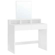 VASAGLE Dressing Table, Makeup Table With 2 Drawers And 3 Compartments, Large Mirror, Easy Assembly, Modern Style, White RDT113W01 - White - View 13
