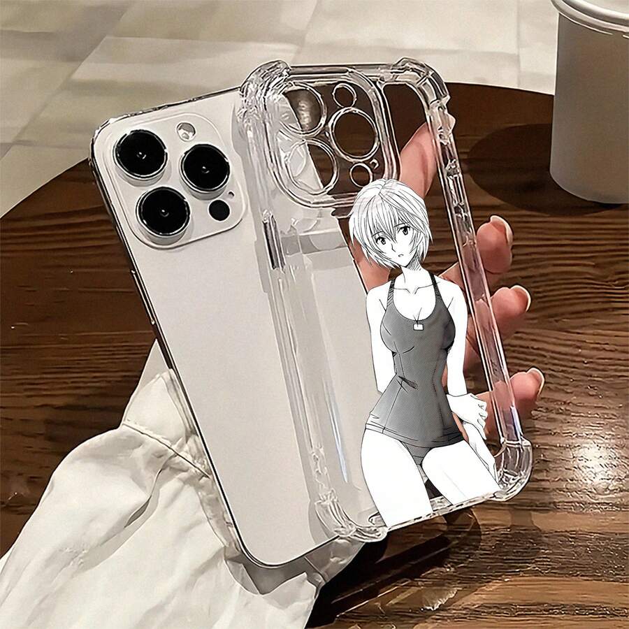 Funda para móvil con diseño de chica anime en traje de baño. Compatible con teléfonos , 17, 16 Pro Max, 15 Pro Max, 13 y 12. Fabricada en TPU para una protección eficaz contra golpes y caídas. Un regalo ideal para familiares, amigos, seres queridos, parejas y para Navidad. - transparente - Ver 1