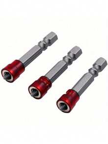 1-10pcs Magnetic Screwdriver Set | Red Handle Anti-Slip Hexagon Design | Strong Magnetic Bits Fit Electric Tools | Professional Electrician & Home DIY Repair Essential Tool | Head | Efficient, Labor-Saving, Fastening - Multicolor - View 10