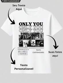 Personalized Valentine's Day T-Shirt With Couple Photo - 白色 - 查看 1