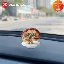 2D平面（0.3厘米厚）可旋转亚克力桌面摆件，逼真的解剖脑模型，可用于放松和教育展示，一套1个，适合日常使用、办公或艺术展示，2D平面 - 彩色 - 查看 7