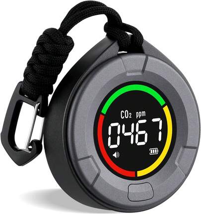 Portable CO2 Detector Mini Indoor Air Monitor Home NDIR Sensor With Full Color LCD,For Home, Office, Travel