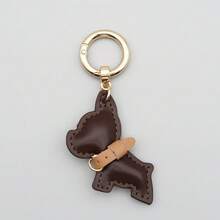 1pc French Bulldog Car Keychain Pendant, Cute Puppy Couple Bag Charm Ring - 白小狗[槍圈] - 查看 9