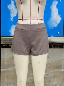 Y2k Micro Mini Shorts For Women Low Rise Booty Shorts Hot Pants Cute Going Out Bottoms Party Club Streetwear - trắng - Xem 5