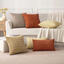 MIULEE Pack Of 2 Corduroy Decorative Lumbar Throw Pillow Covers 24x12 Inch Soft Boho Striped Pillow Covers Modern Farmhouse Home Decor For Sofa Living Room Couch Bed Light Brown,2224inchx12inchPackof2 - 2224吋x12吋2包 - 查看 4
