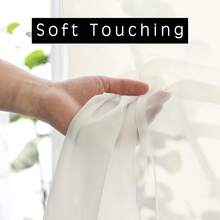 OWENIE Short Sheer Curtains 36 Inches 2 Panels Set - Kitchen Tiers Valances Curtains Light Filter Rod Pocket Voile Cafe Curtains For Kitchen Bathroom Small Half Window, 42 In W X 36 In L, Ivory,42inchWx36inchL(Packof2),Ivory - Ivory - View 3