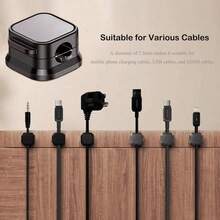 3 Pieces Cable Clips, Strong Self-Adhesive Wire Organizers - Multipurpose Cord Holders For Desk, Nightstand, Wall, Car & Office, Sticky Wire Management Clips For Phone Chargers, Headphones, Computer Cables & Electronic Device Wires, Reusable Cable Organizer Clips To Keep Cords Tidy At Home, Office & In Car - Black - View 6