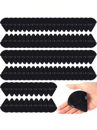 50/30/10pcs Velvet Triangle Makeup Sponges, Reusable Makeup Sponges, Makeup Tools, Powder Puff, Dry & Wet Use, Makeup Essentials For Hot Weather, Beach Makeup Tools, Suitable For Summer Travel Makeup, Foundation, Cream, BB Cushion, Summer Beauty Tools, Summer Solstice