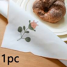 1pc/4pcs Solid Color Embroidered Floral Napkins, Suitable For Dining Table Decor, Photography, Celebrations - Multicolor - View 22