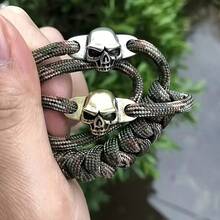 2个朋克骷髅头鞋带扣，独特的鞋子装饰配件 - 2pc - 查看 1