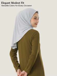 一体式女童头巾 Amira 女童头巾 女童披肩 儿童头巾 速戴头巾 基督教针织帽 女童长袍 套头式穆斯林头巾 无需别针 柔软透气弹力面料 易戴伊斯兰围巾 圣诞礼物 日常佩戴 - 1PC - 查看 3