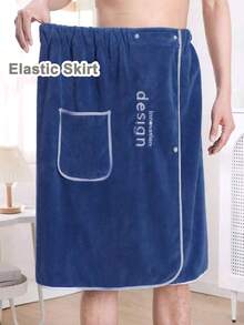 Fustă de baie pentru bărbați, prosop de baie din fleece coral, cu design elastic și nasturi pentru cuie, halate de baie, învelitoare de baie, prosop moale și absorbant, purtabil după duș, prosoape de uz casnic pentru baie, dormitor, hotel, picnic, plajă, piscină, petrecere, utilizare în toate anotimpurile, halat de baie, accesorii pentru baie, cadou de Ziua Îndrăgostiților - Multicolor - Vizualizare 5