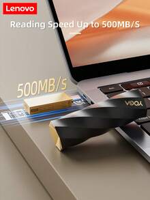 Lenovo 联想Type-C口红造型U盘，128GB大容量，高性能芯片，读取速度高达500MB/s，轻按即可立即弹出界面，精美礼盒包装，适合日常存储和节日送礼。 - 黑色 - 查看 7