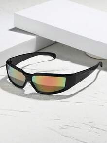 1 pièce Lunettes classiques élégantes de base en plastique de couleur pour homme, idéales pour la conduite, la pêche, le camping, la plage et les sorties - Multicolore - Voir 4