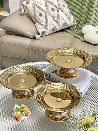 1pc Gourd Shaped Diamond Star Plate Multifunctional Fruit Tray, Suitable For Dining Table Decor, Home And Kitchen Dining Plate