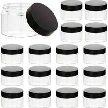 16 Pieces 1oz Plastic Container Jars With Inner Liners And Lids Leak - Proof Cosmetic Container Lotions, Making, Kitchen Use, Bath Salt, Travel Make Storage - 黑色 - 查看 1