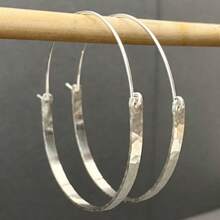 1 Pair Classic & Simple Handmade Round Earrings, Jewelry Accessory For Women's Daily Gatherings - Silver - View 1
