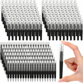 10支装迷你凝胶笔，0.5毫米细笔尖，4.16英寸（10.4厘米）口袋尺寸，速干书写流畅，适用于日记本、笔记本、计划本、办公用品（黑色）