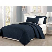 Yamel Hogar - Colcha Ligera Doble Vista - Union Por Sonido de Alta Frecuencia - Suavidad de en sueños - De Diseñador - Hipoalrgénica. Marino - Perla Matrimonial JD9S - Negro - Ver 9