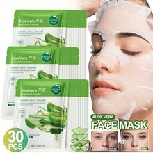 1/5/10/20/30片装芦荟面膜，蕴含芦荟提取物和透明质酸钠，具有保湿、滋养和紧致功效。温和不刺激，可提亮肤色、美白、改善干燥粗糙肌肤、淡化细纹、修复日晒损伤，并舒缓提拉肌肤。适合所有肤质，是日常护理的理想之选。 - 彩色 - 查看 3