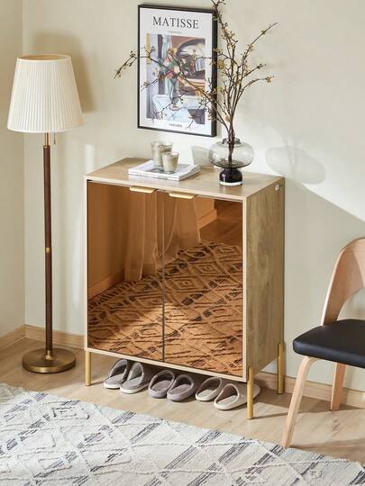 SoBuy Szafka kuchenna, kredens, szafka do przechowywania, komoda, złoto, szer. x wys. x gł. ok. 83 x 100 x 38 cm FSB96-G