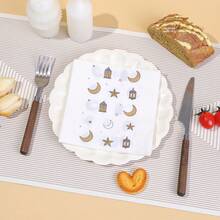 20/40/60张，斋月快乐派对餐巾纸，双层13*13英寸一次性纸巾，印有星星、灯笼和月亮图案，适合斋月派对装饰和斋月生日装饰，斋月派对鸡尾酒晚宴纸巾，饰有月亮和灯笼图案，柔软吸水，非常适合在开斋晚宴上装饰和用餐。 - 彩色 - 查看 6