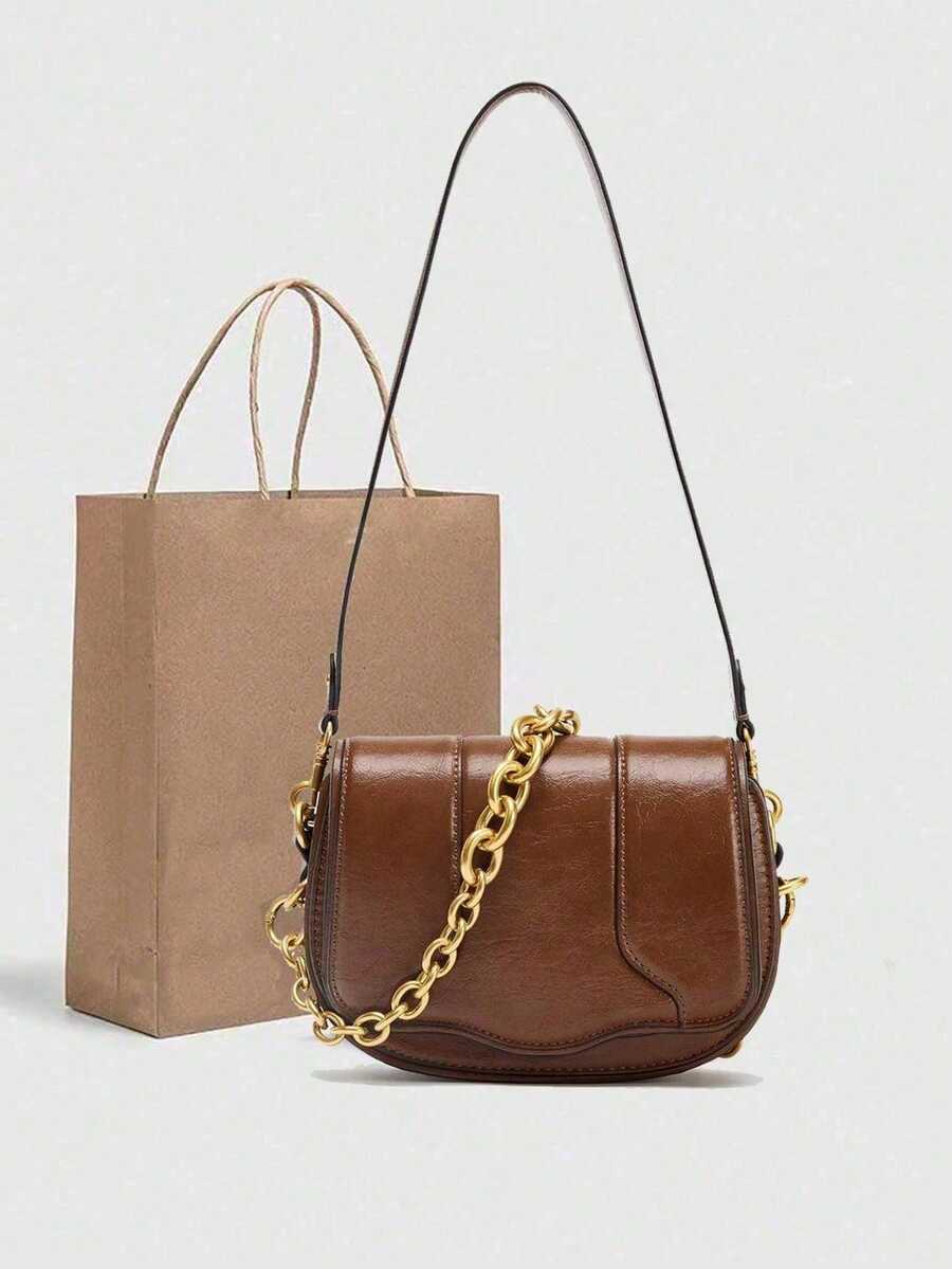 Dedoo Women's Bag 2025 New. Fashion Commuter Shoulder Bag Flip Preference Bag Portable Messenger Bag Bags - Brown - View 1